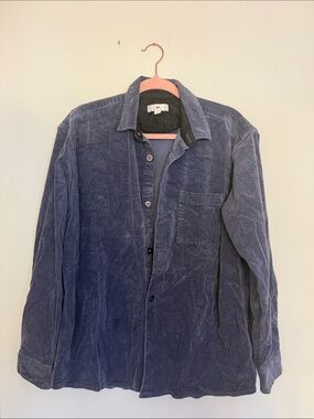 bp Men's Corduroy Shirt Jacket in Navy Blue